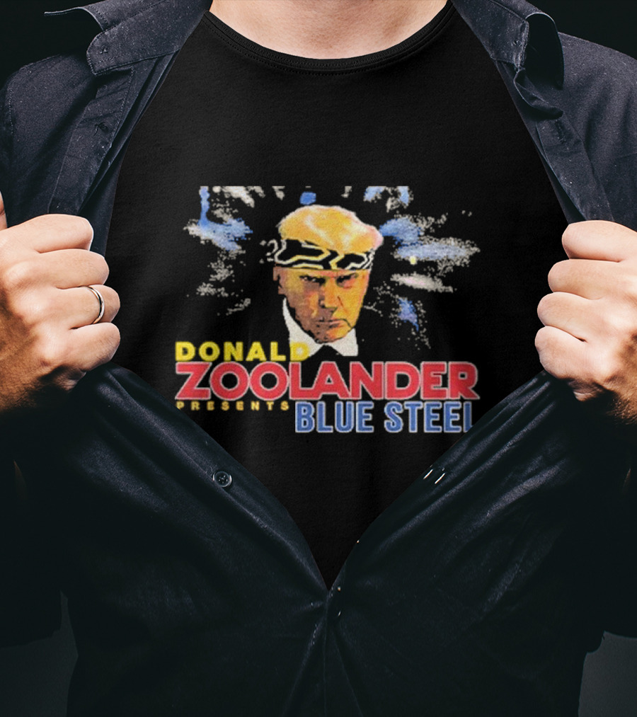 Donald Zoolander Presents Blue Steel Parody With Iconic Headband Look T-Shirt