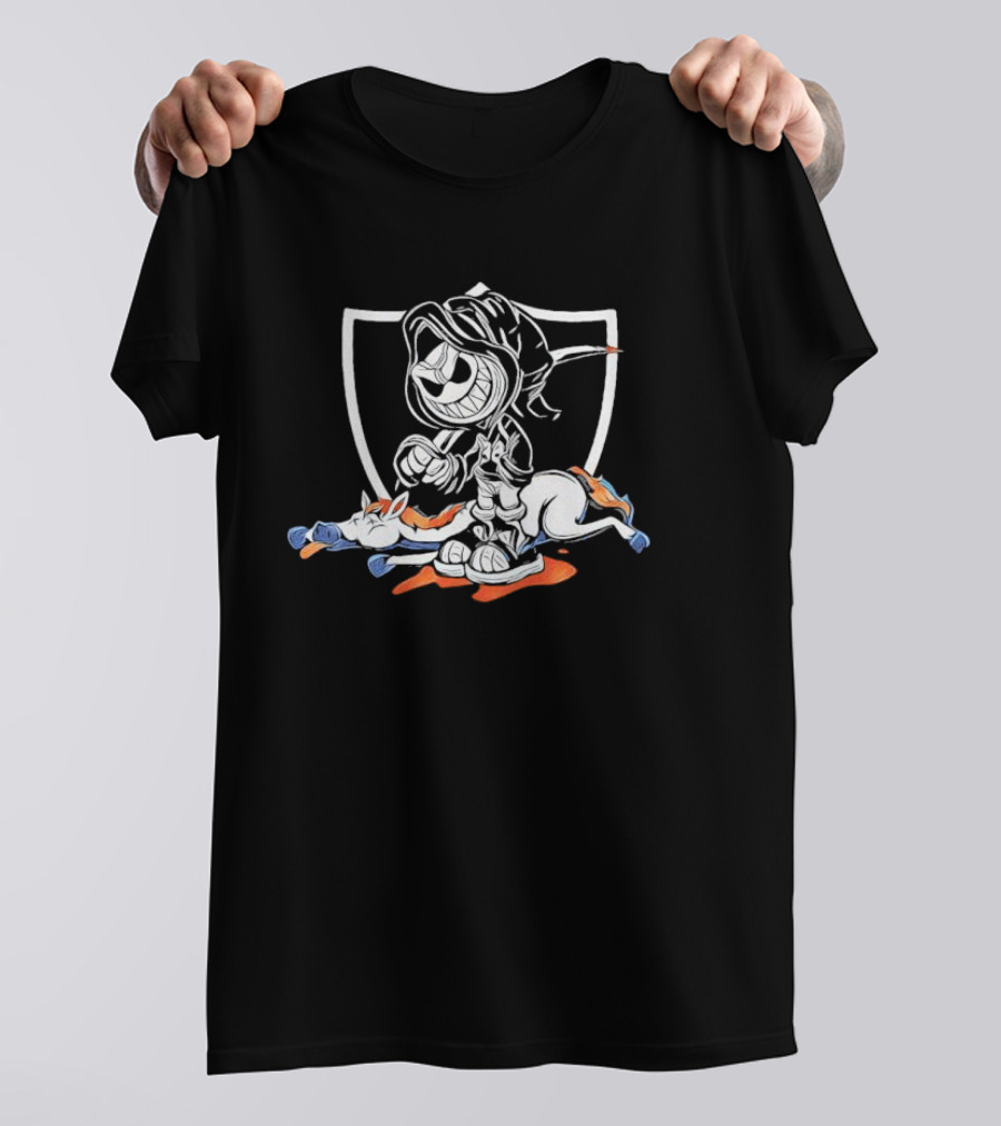 Raiders Fan Art Broncos Rivalry 'No Love For Denver' T-Shirt