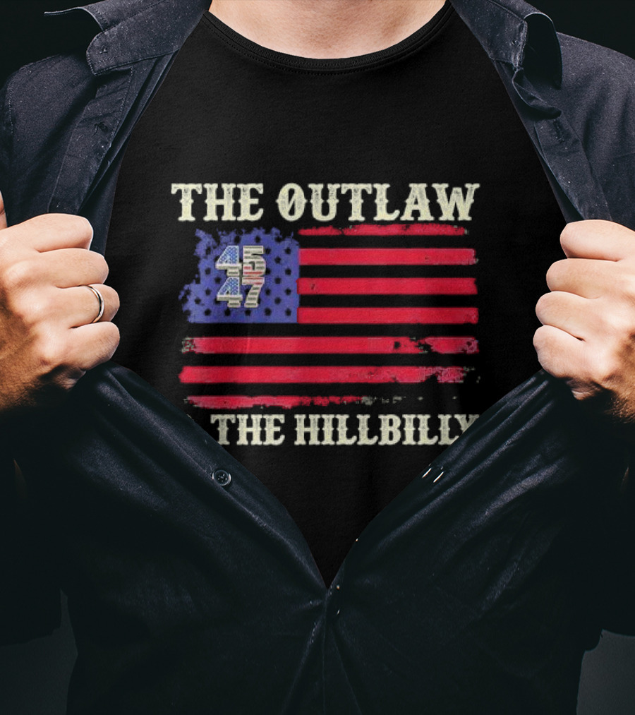 The Outlaw 45 47 American Flag And The Hillbilly T-Shirt