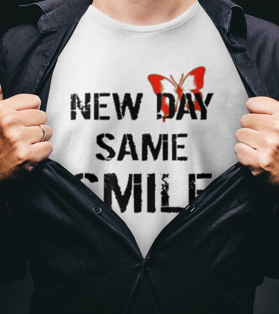 Aja Wilson New Day Same Smile Butterfly Red T-Shirt