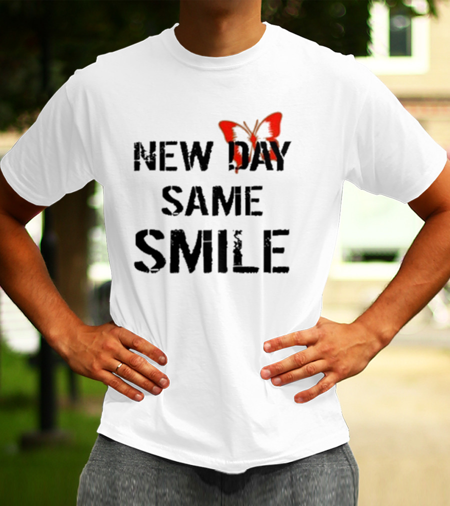 Aja Wilson New Day Same Smile Butterfly Red T-Shirt