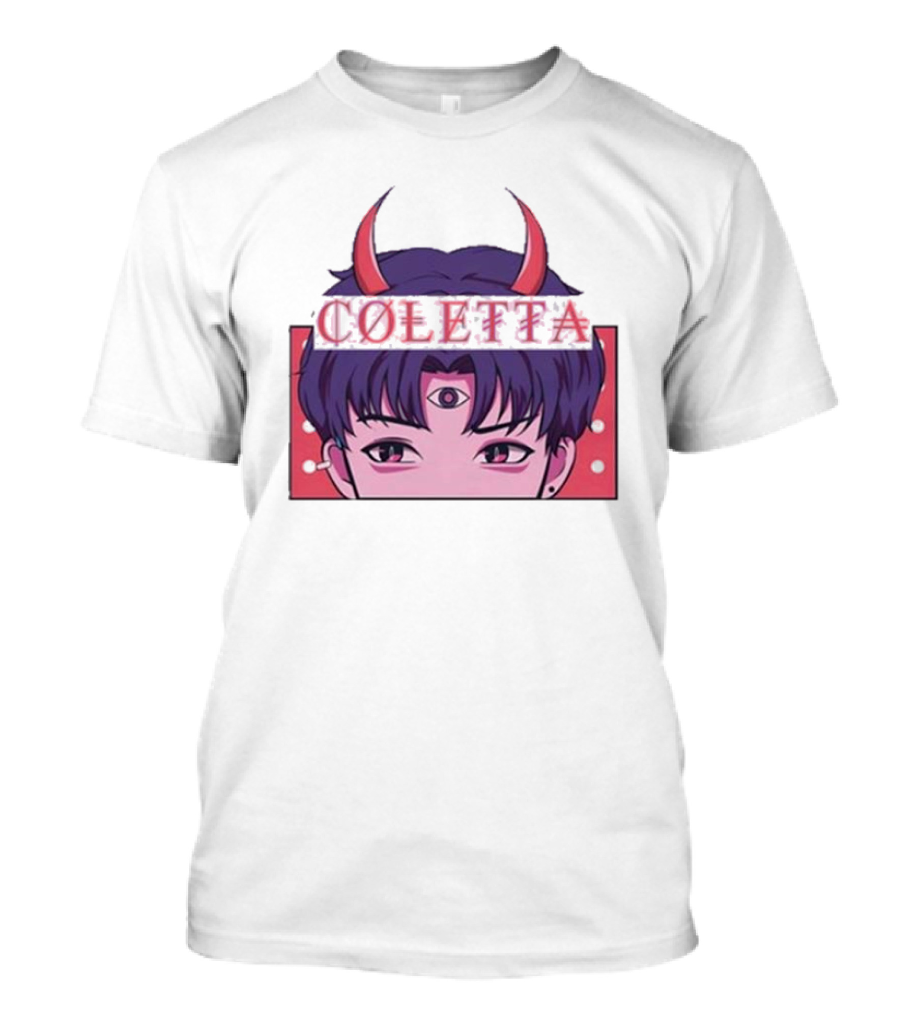 Coletta Manga Anime Third Eye Red Horns T-Shirt