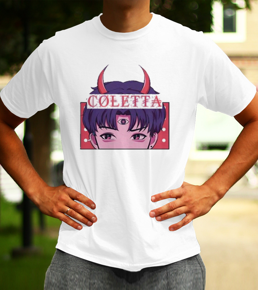 Coletta Manga Anime Third Eye Red Horns T-Shirt