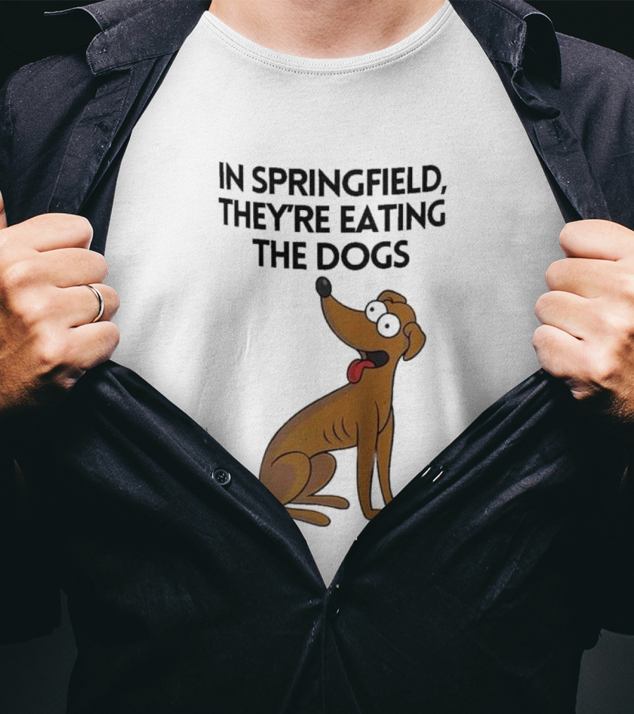 Springfield They're Eating The Dogs Funny Cartoon Dog T-Shirt