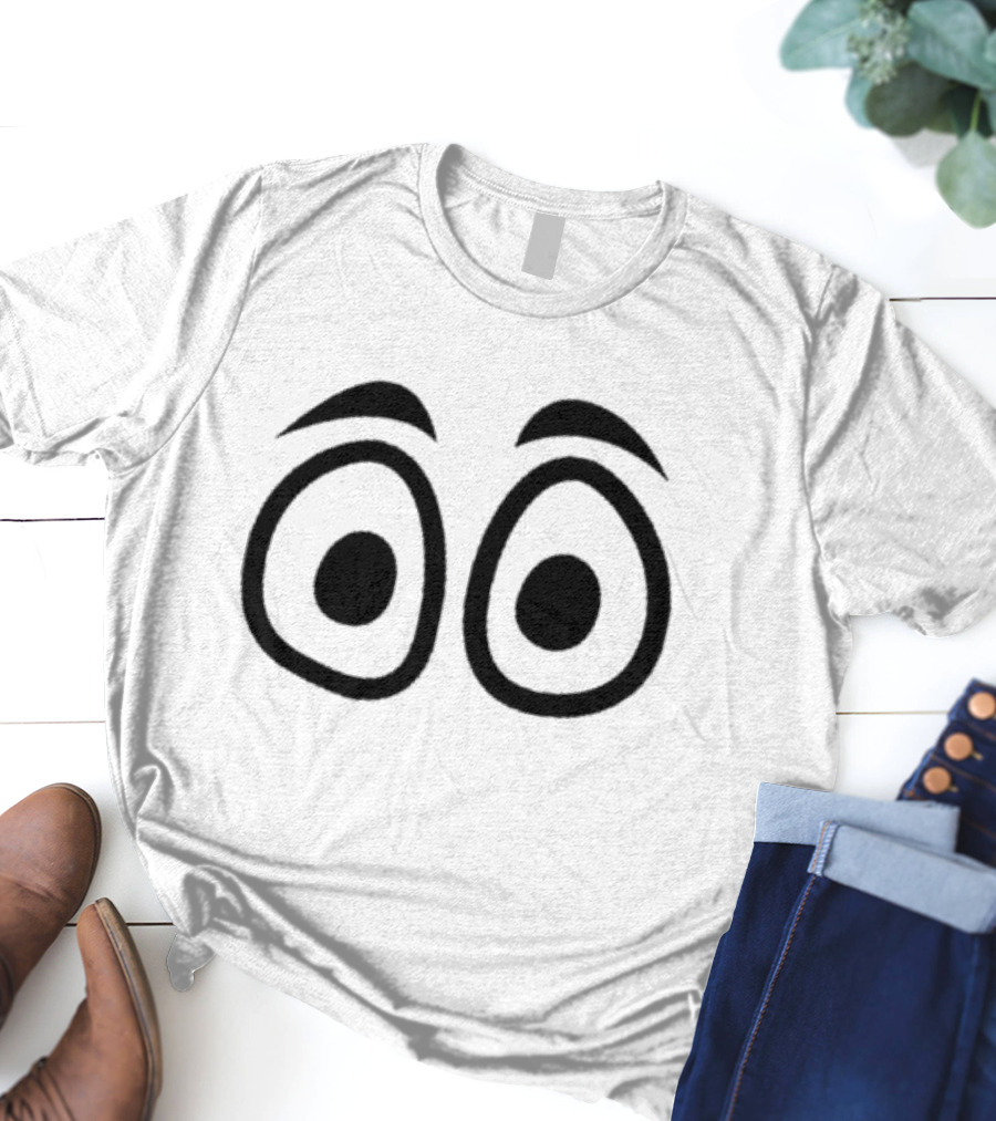 Tops Big Red Eyes Illustration Look T-Shirt
