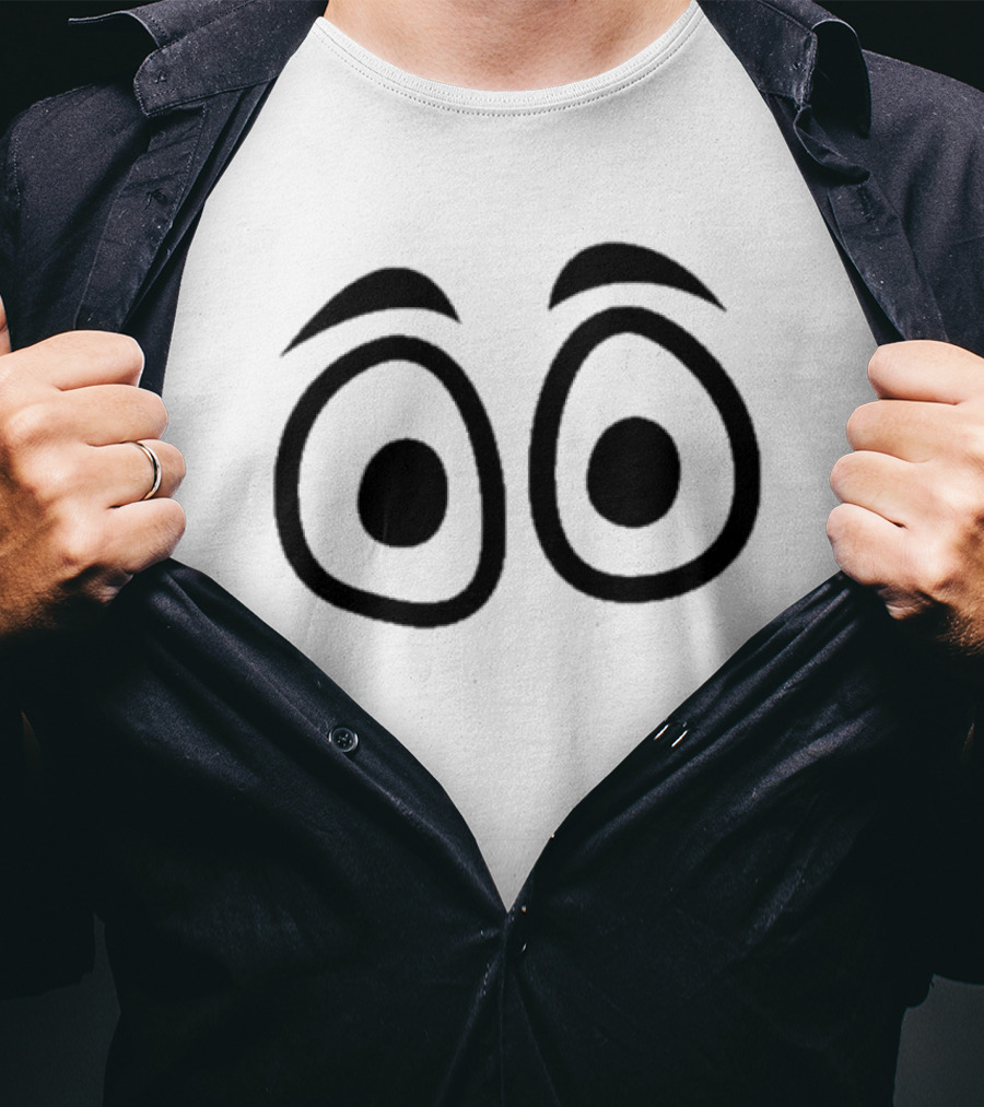 Tops Big Red Eyes Illustration Look T-Shirt