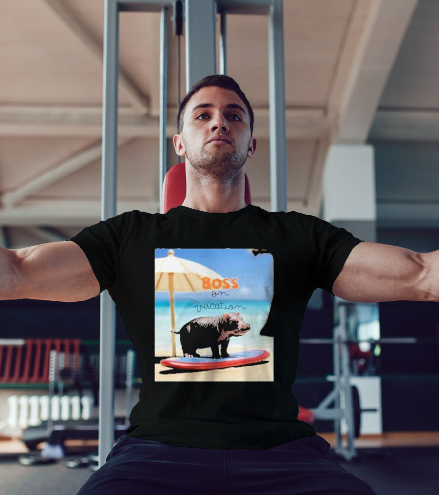 Boss On Vacation Hippo Beach Fun Series Summer T-Shirt