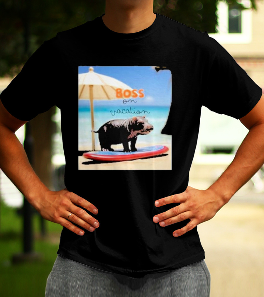 Boss On Vacation Hippo Beach Fun Series Summer T-Shirt