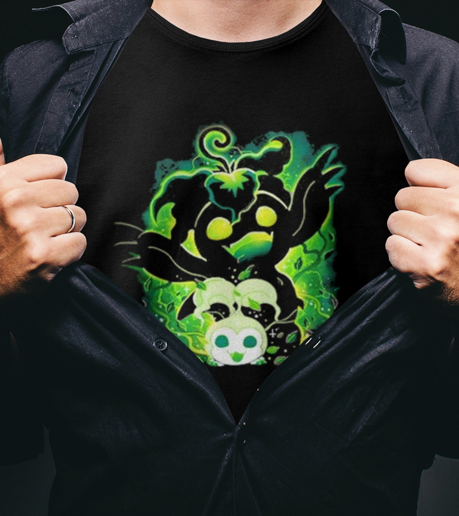 Digi Leaf Vallina Vibrant Green Creature With Gleaming Elements T-Shirt