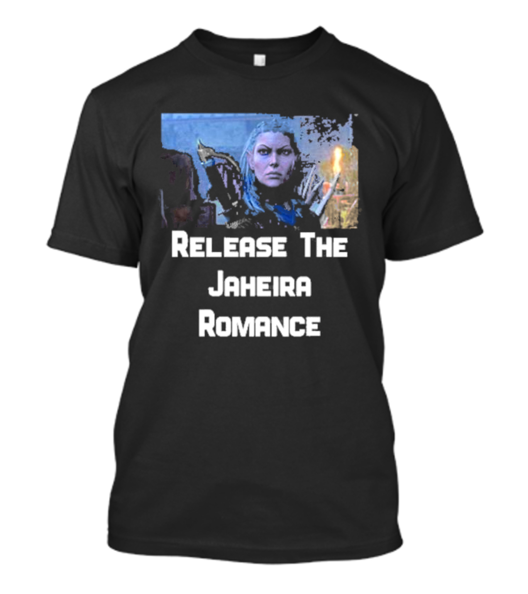 Release The Jaheira Romance Image Featuring Armor-Clad Character T-Shirt