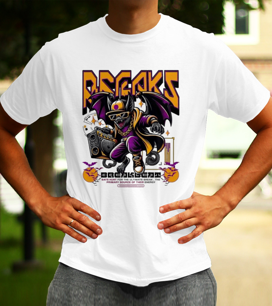 Breakbeat Bat Breaks Bats Hunt For The Ultimate Break Primary Source Of Energy T-Shirt