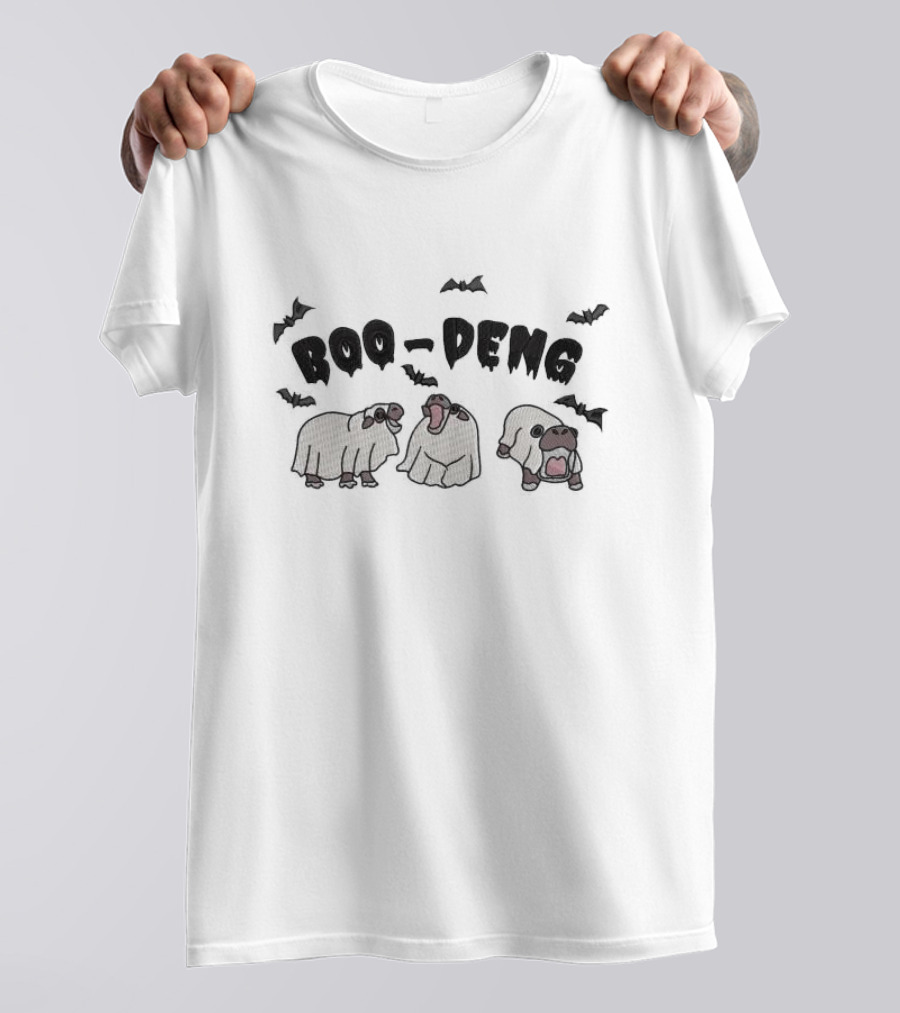 Boo-Deng Ghost Hippo With Bats T-Shirt