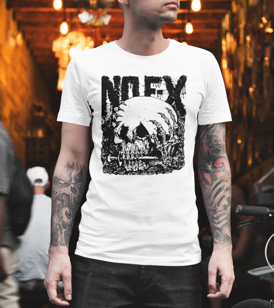 NOFX OG Skull With Skeleton Hand And Screwdriver T-Shirt