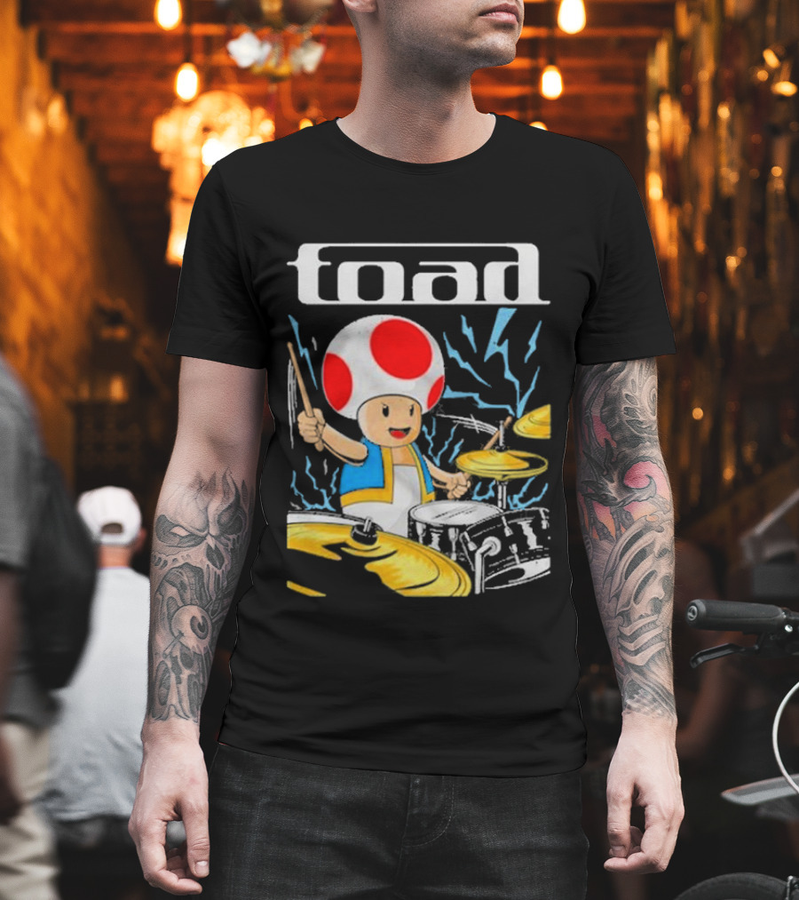 Toad Electric Drummer Mushroom Thunder T-Shirt