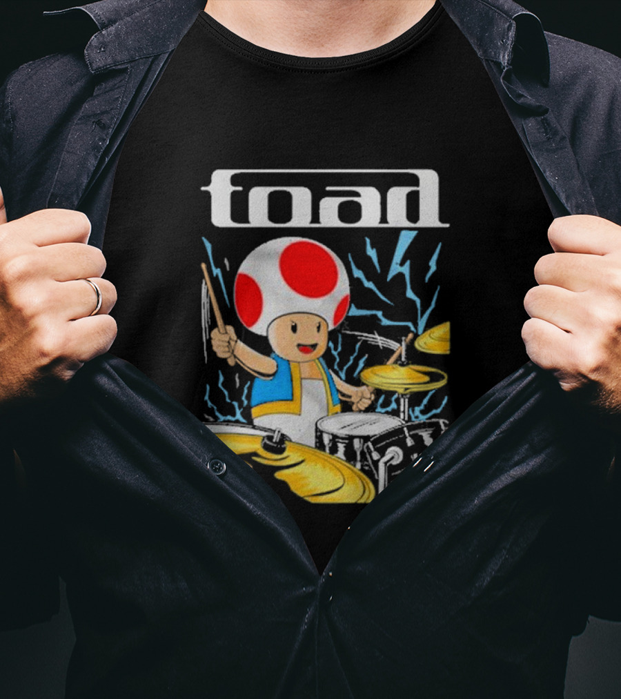 Toad Electric Drummer Mushroom Thunder T-Shirt