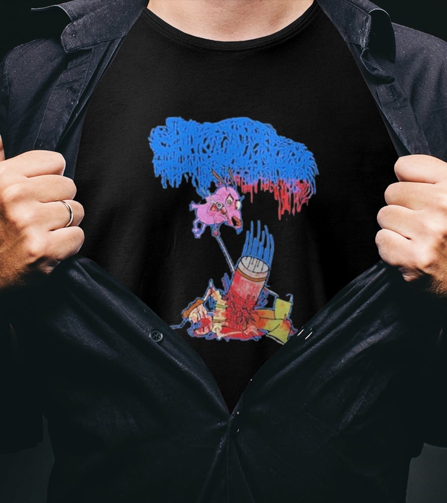 Moribund Art Sanguisugabogg Stupid Dog Psychedelic Cartoon Chaos T-Shirt