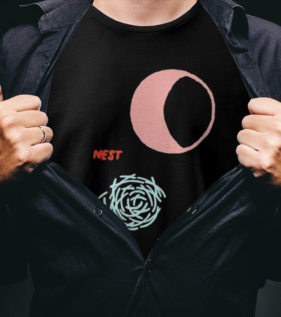 Nest And Moon Phases In Minimalist T-Shirt