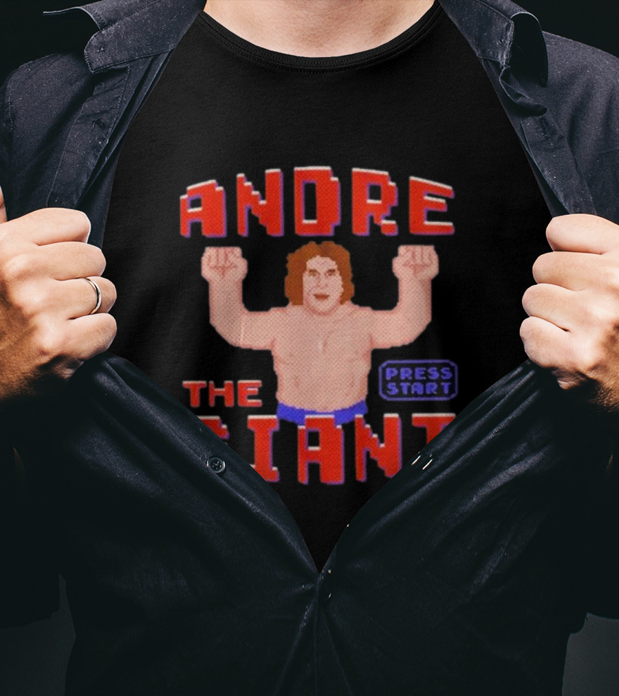 Andre The Giant Press Start Retro Gaming T-Shirt