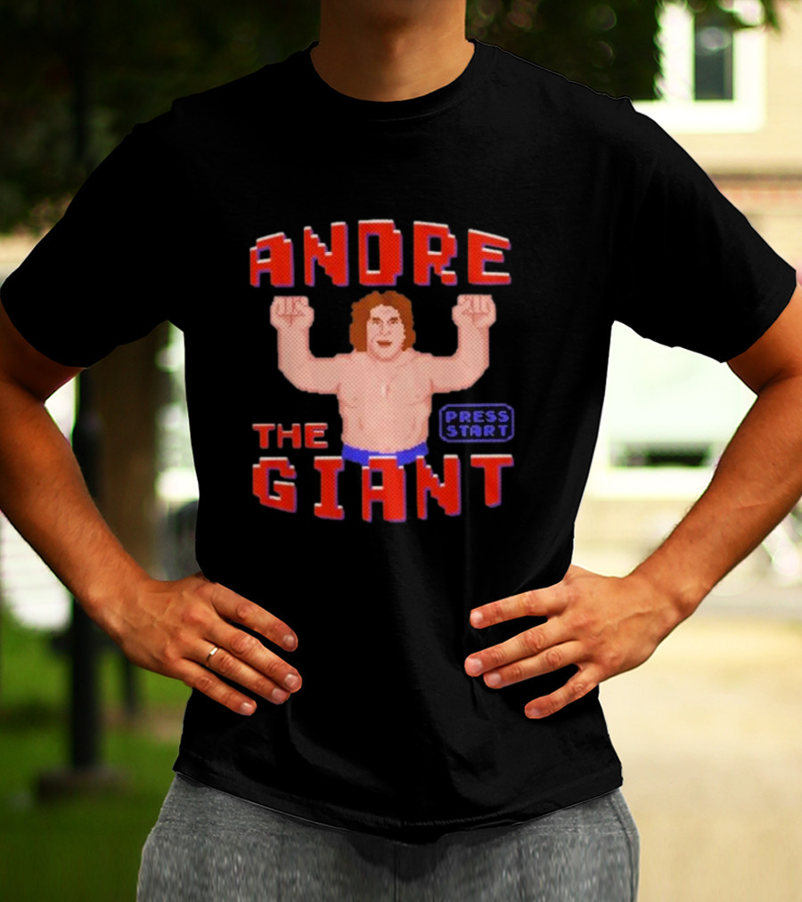 Andre The Giant Press Start Retro Gaming T-Shirt