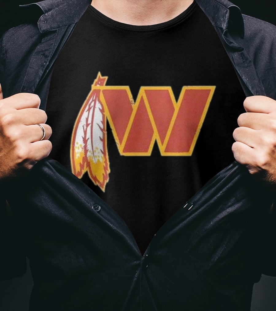 Dan W Quinn Washington Football Logo Icon W Feather T-Shirt