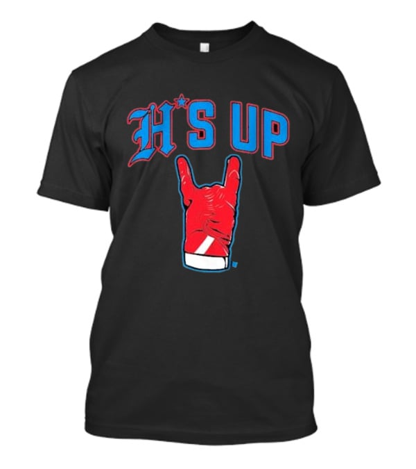 Houston Football H's Up Gesture Red Glove T-Shirt