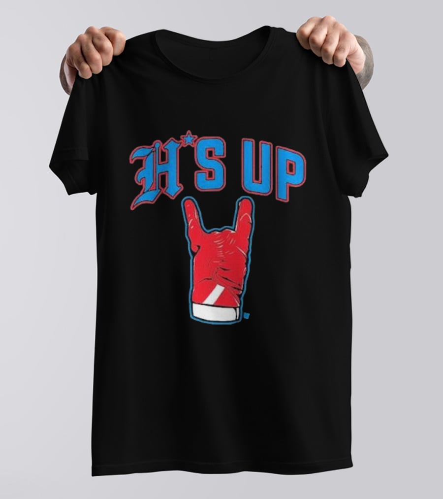 Houston Football H's Up Gesture Red Glove T-Shirt