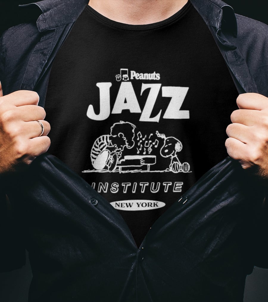 Peanuts Jazz Institute New York Snoopy And Schroeder T-Shirt