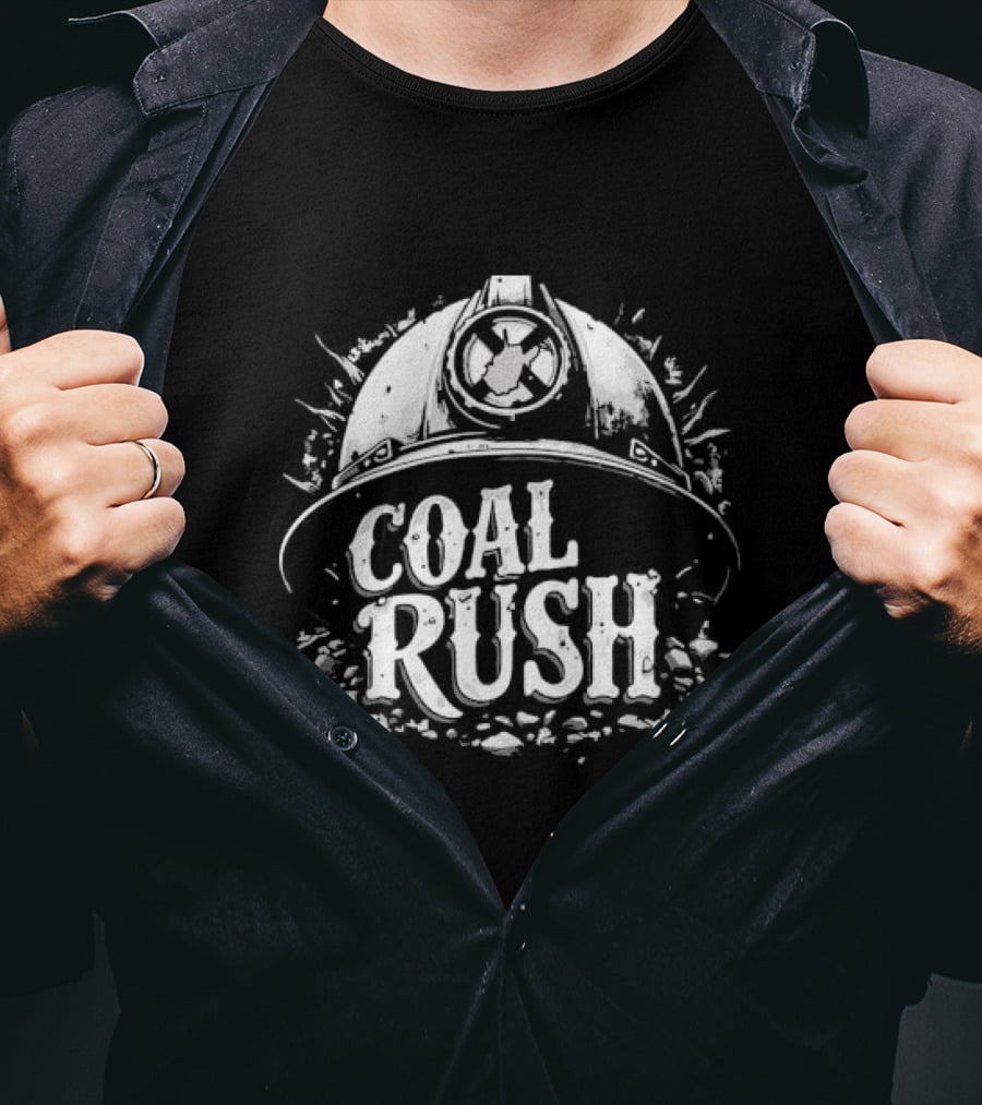 West Virginia Coal Rush Miner Helmet T-Shirt