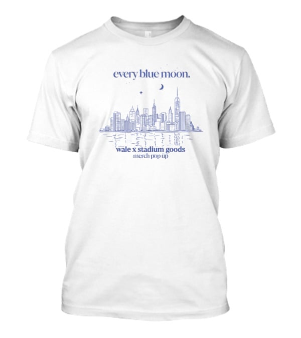 Every Blue Moon Wale X Stadium Goods Merch Pop Up City Skyline Moon Stars T-Shirt