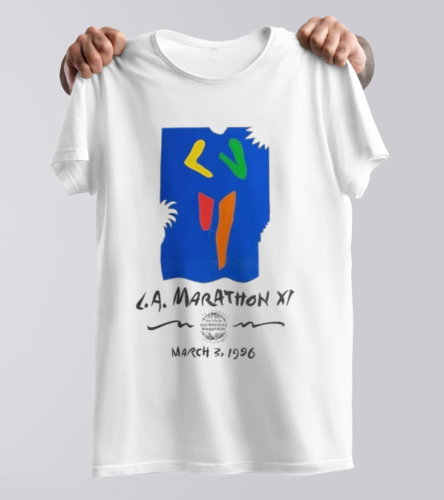L.A. Marathon XI March 3, 1996 Los Angeles Marathon 90s Race Racer Comfort T-Shirt