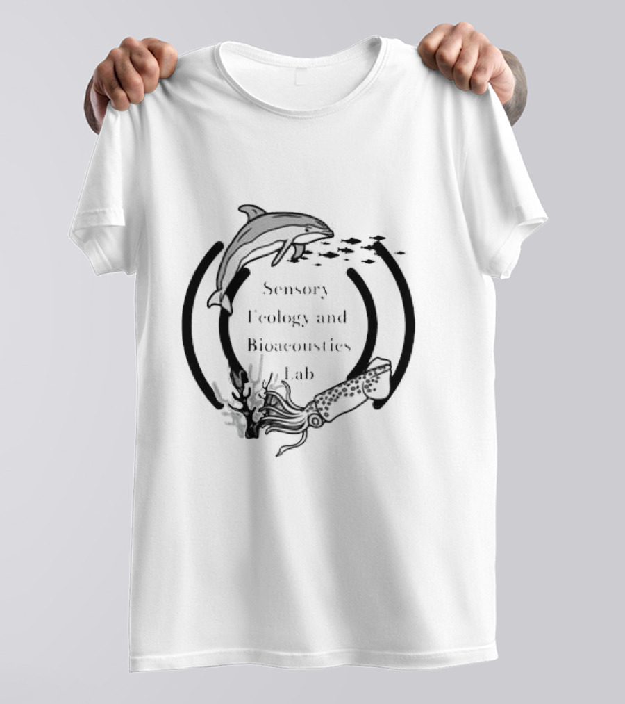 Sensory Ecology And Bioacoustics Lab Research Team Dolphin Squid And Fish Marine Life Study T-Shirt