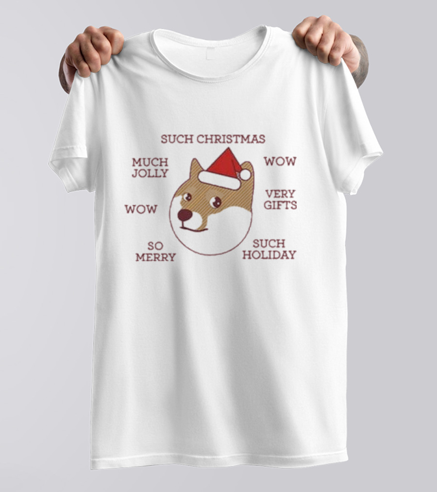 Such Christmas Doge Much Jolly Wow Very Gifts So Merry Such Holiday T-Shirt
