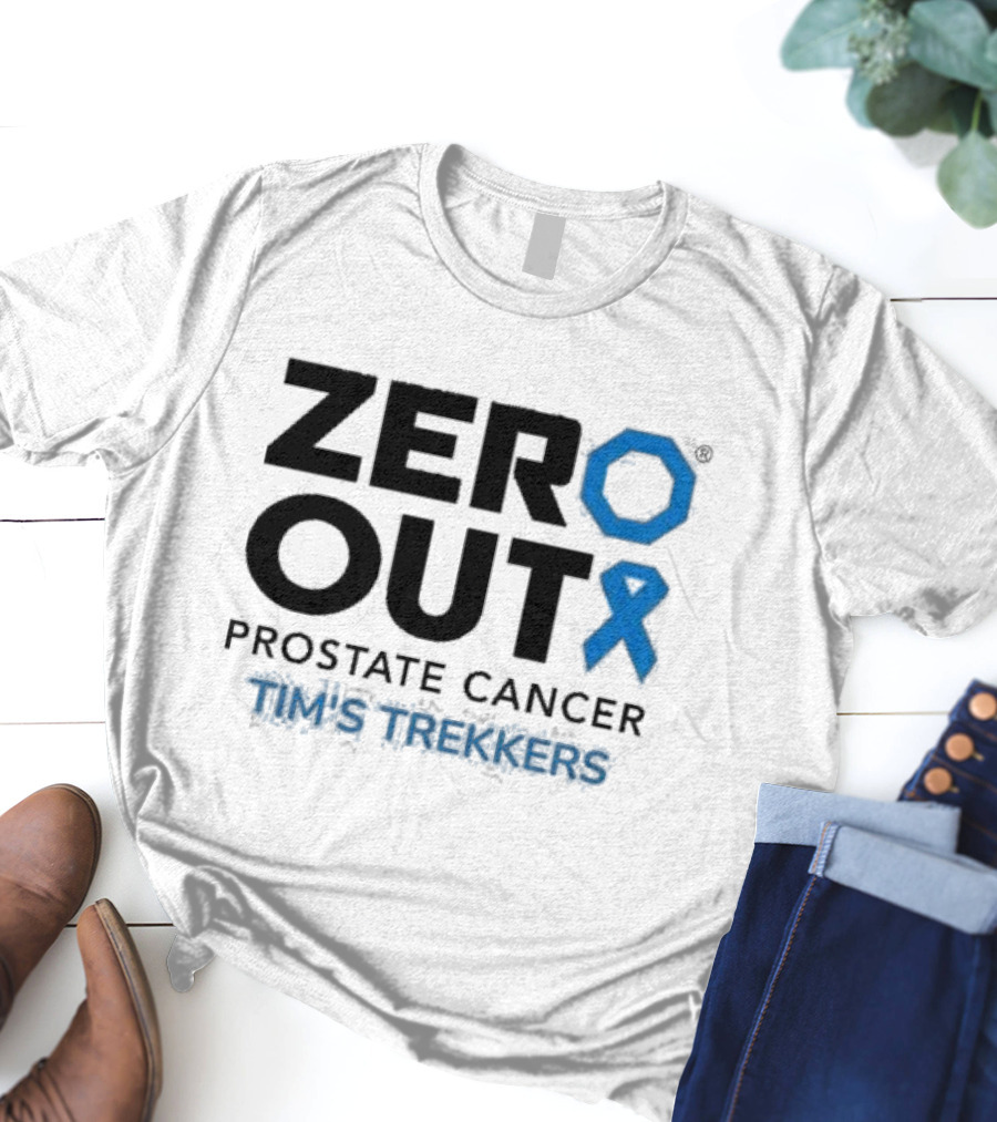 Zero Out Prostate Cancer Tim's Trekkers Awareness Blue T-Shirt