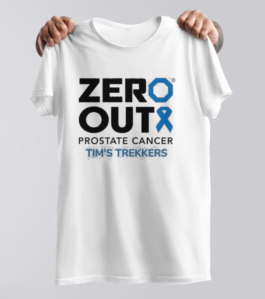 Zero Out Prostate Cancer Tim's Trekkers Awareness Blue T-Shirt