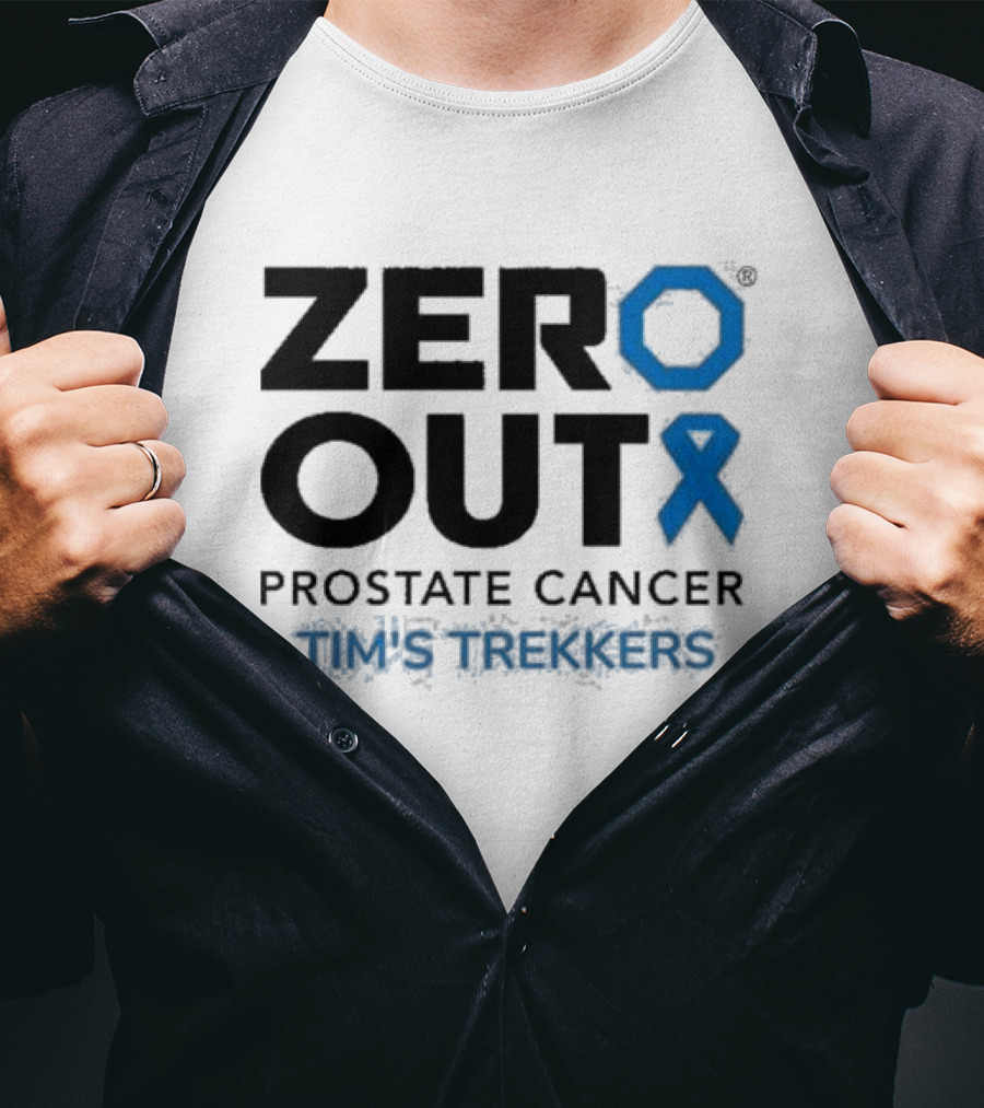 Zero Out Prostate Cancer Tim's Trekkers Awareness Blue T-Shirt