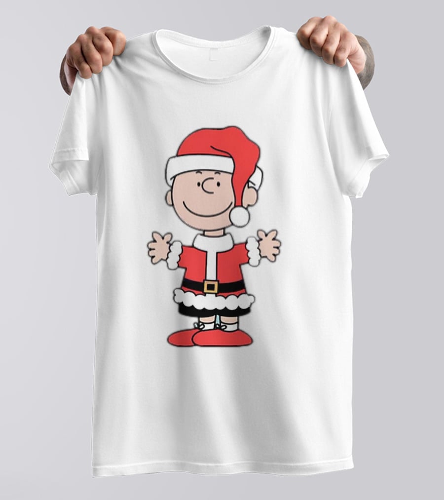 Charlie Brown Peanuts Christmas Santa Hat Holiday T-Shirt