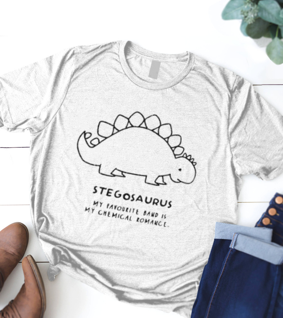 Stegosaurus My Favourite Band Is My Chemical Romance T-Shirt