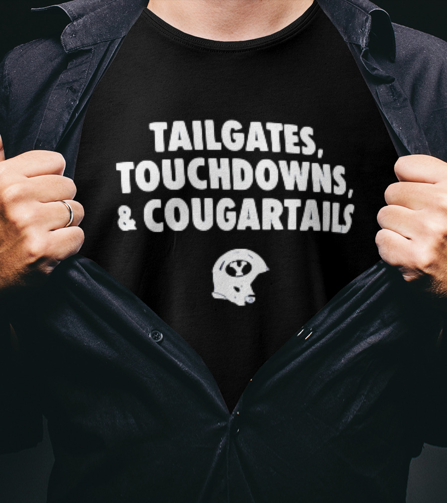Tailgates Touchdowns Cougartails BYU Cougars Helmet T-Shirt