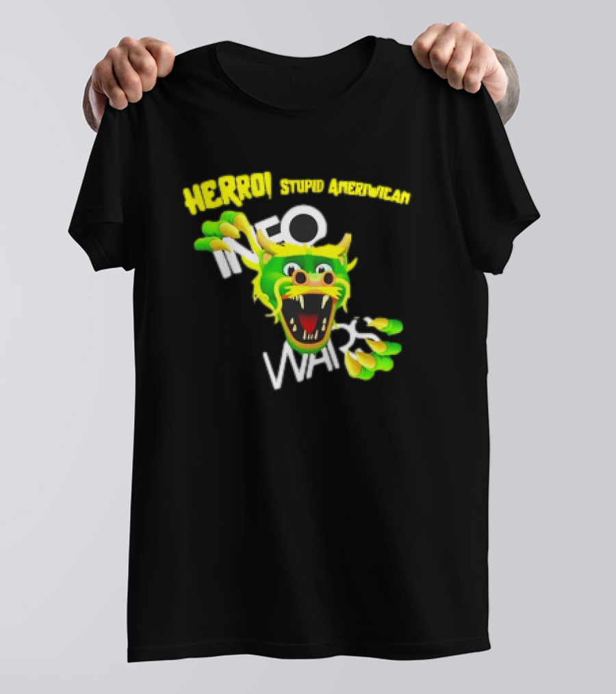 HERROI Stupid American INFO WARS Dragon Face T-Shirt