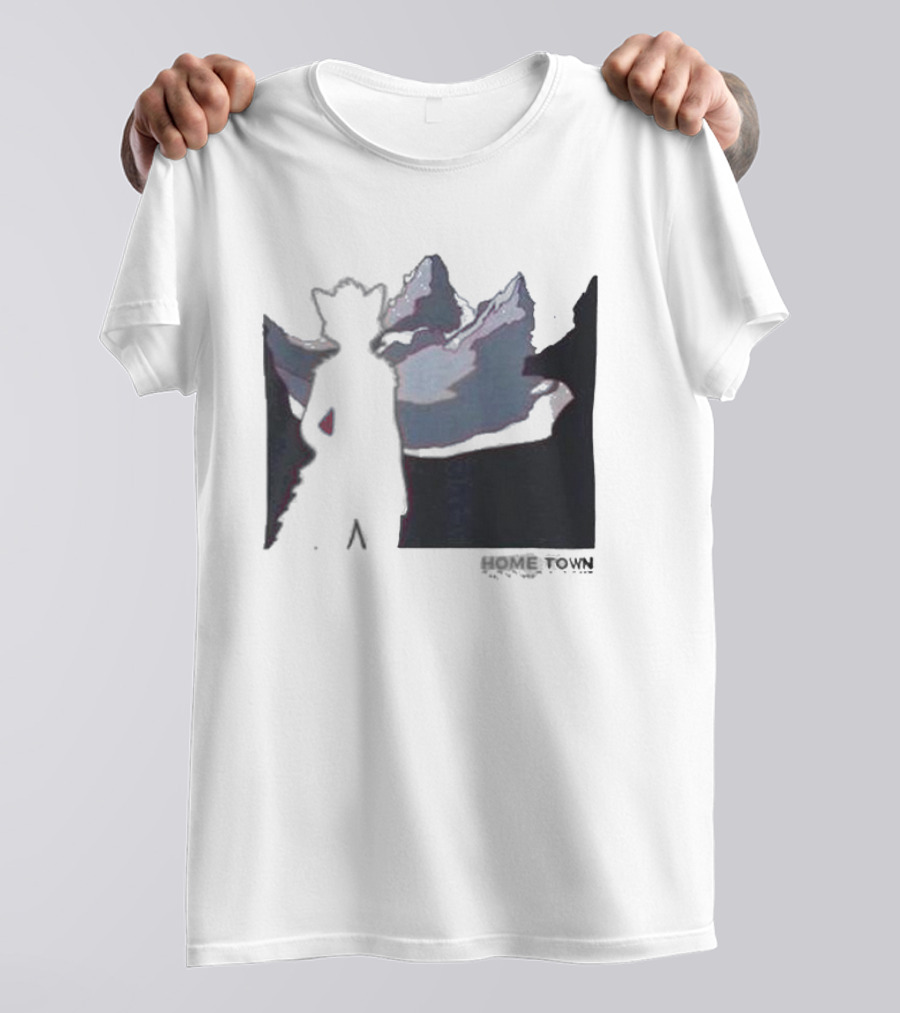 The Fox Nest Store Home Town Silhouette With Mountains Background T-Shirt