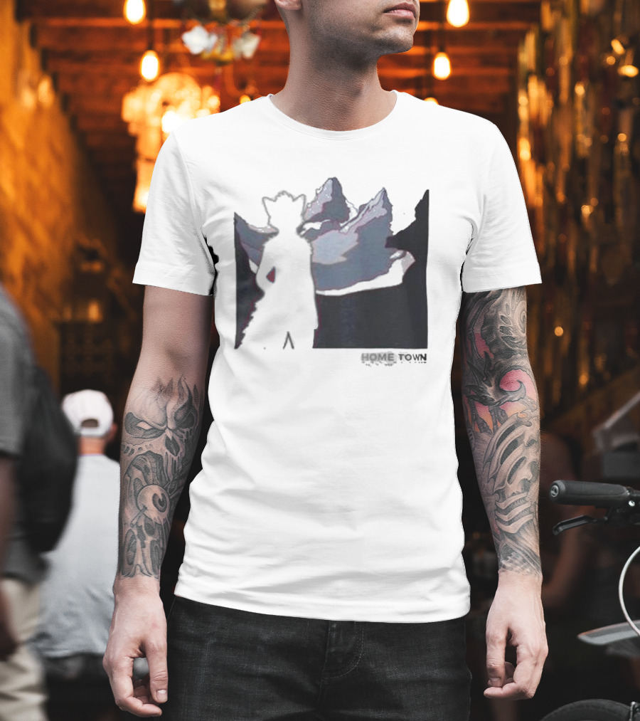 The Fox Nest Store Home Town Silhouette With Mountains Background T-Shirt