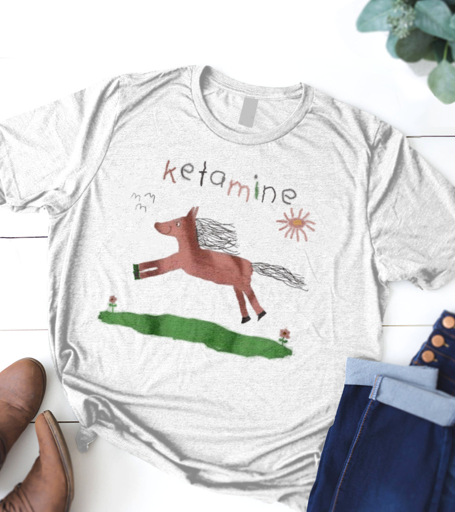 Ketamine Horse Meme With Sun And Grass T-Shirt