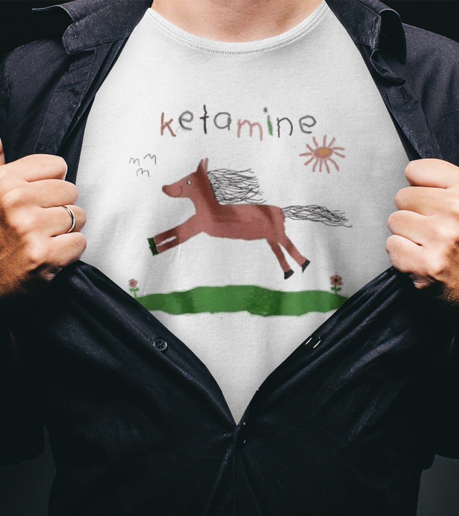 Ketamine Horse Meme With Sun And Grass T-Shirt