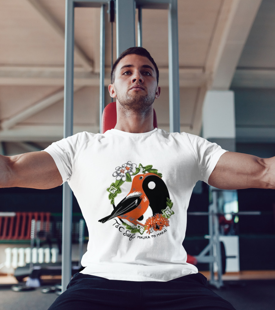 T&C Surf Mauka To Makai Bird Floral Yin Yang T-Shirt