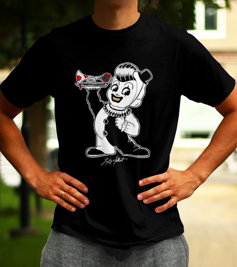 Lucky Hellcat Big Boy Creepy Clown With Chainsaw T-Shirt