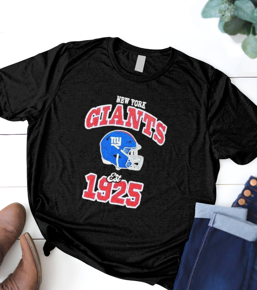 New York Giants Est 1925 Blue Helmet Aleali May Collaboration T-Shirt