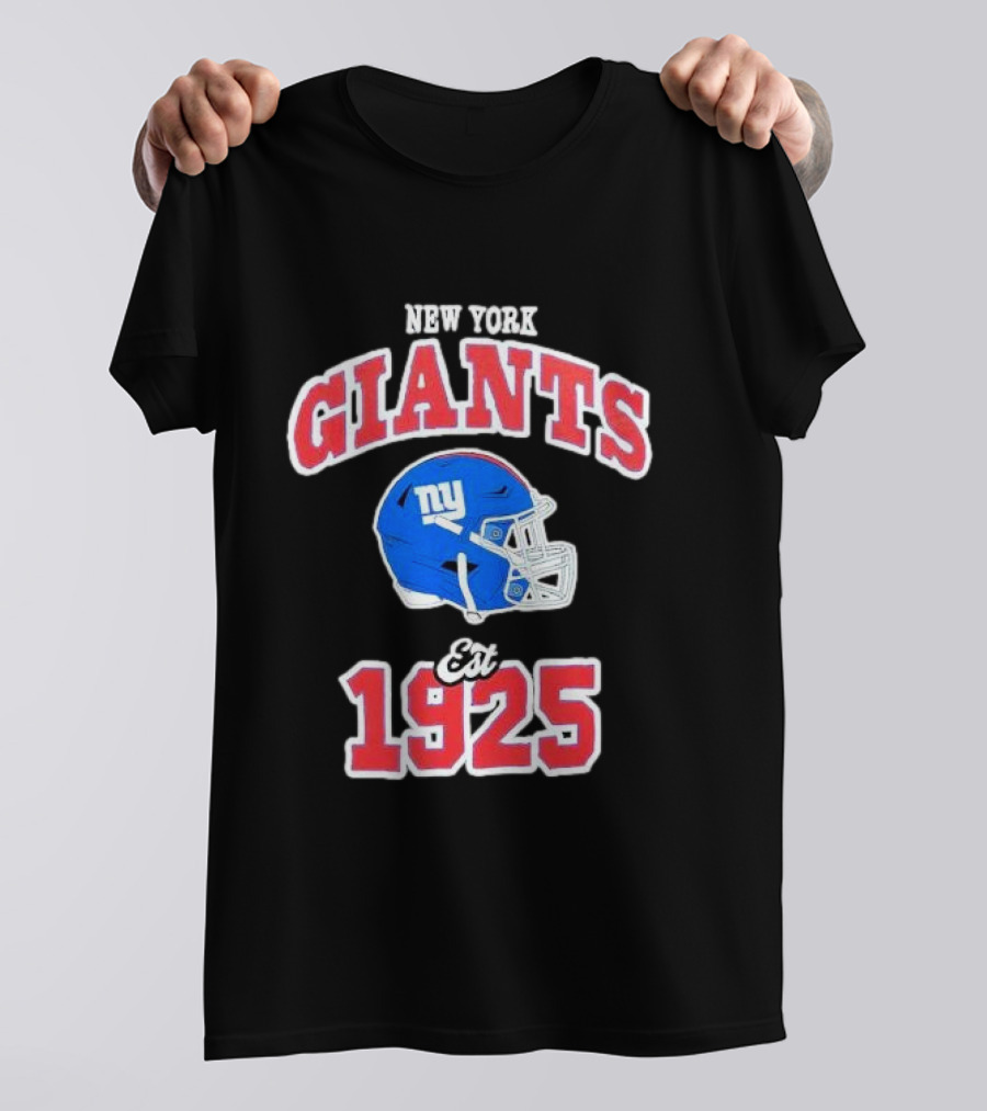 New York Giants Est 1925 Blue Helmet Aleali May Collaboration T-Shirt