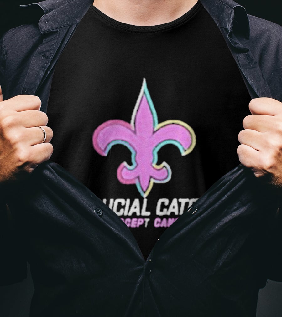 Crucial Catch Intercept Cancer Saints Fleur-de-Lis T-Shirt