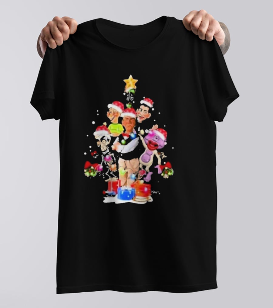 Jeff Dunham Christmas Tree With Characters And Star Holiday T-Shirt