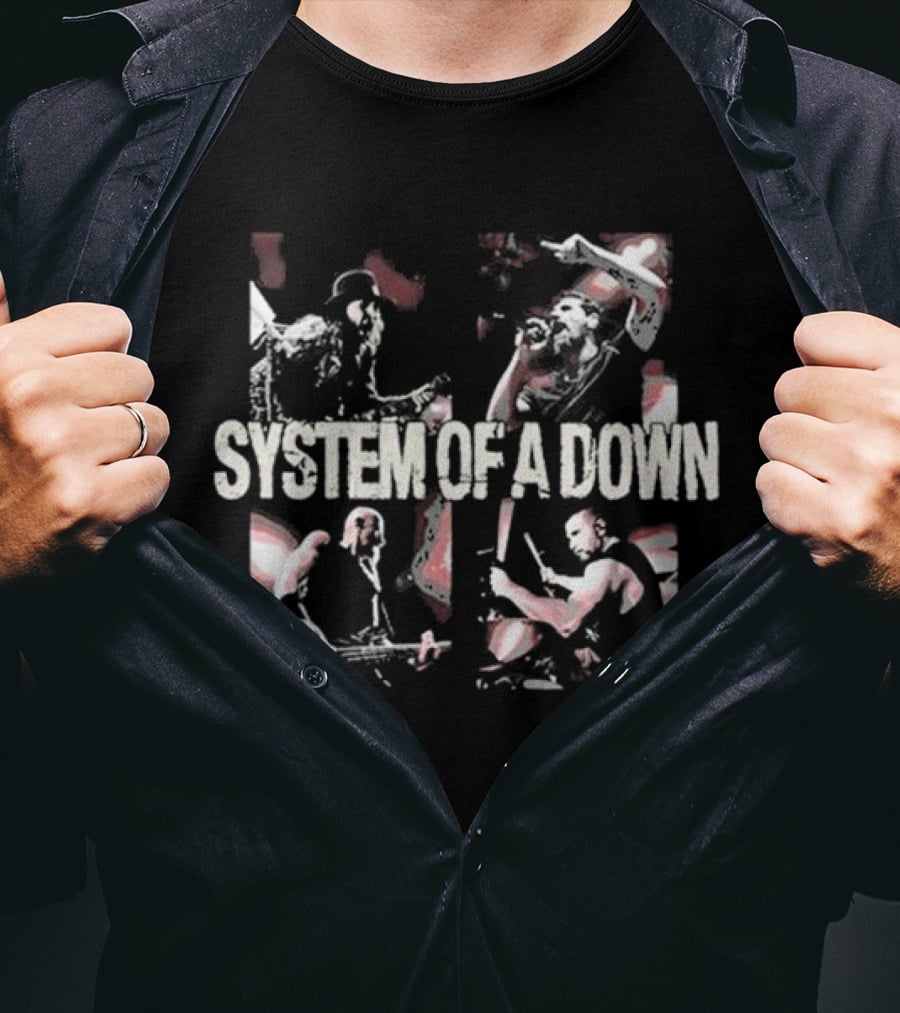 System Of A Down Band Performance Collage T-Shirt